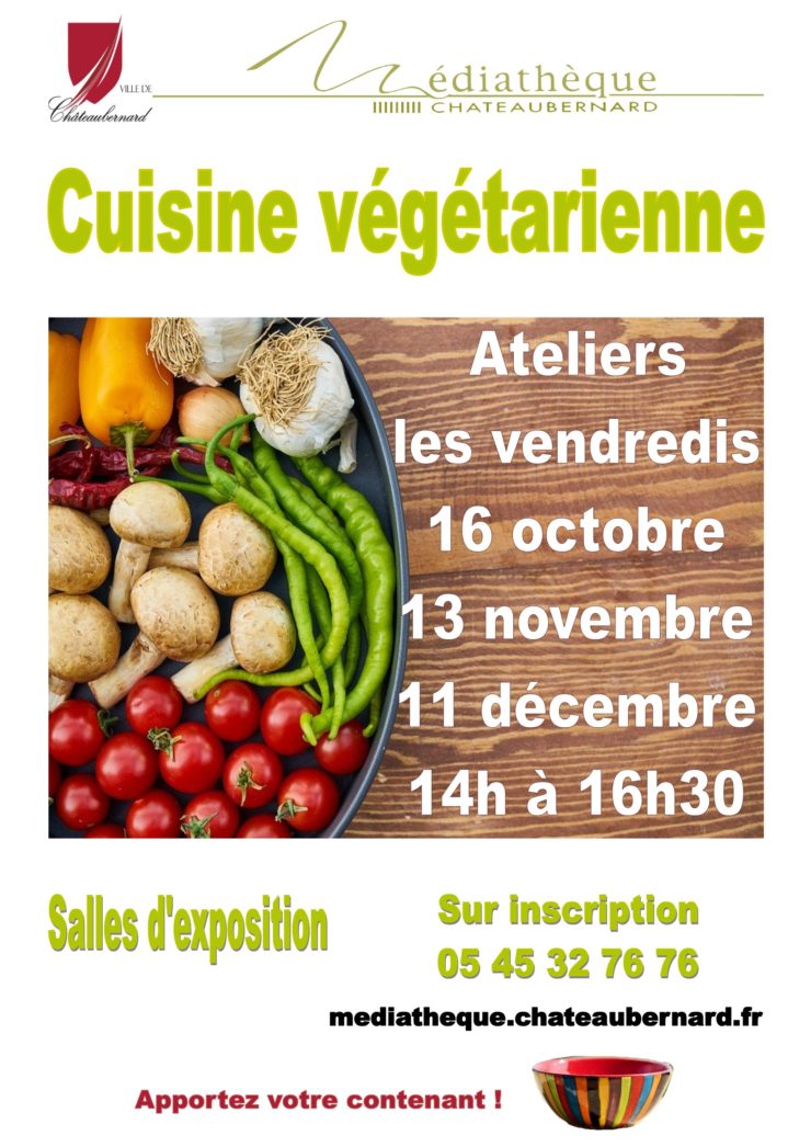 Cuisine végétarienne à la médiathèque : Ville de Châteaubernard